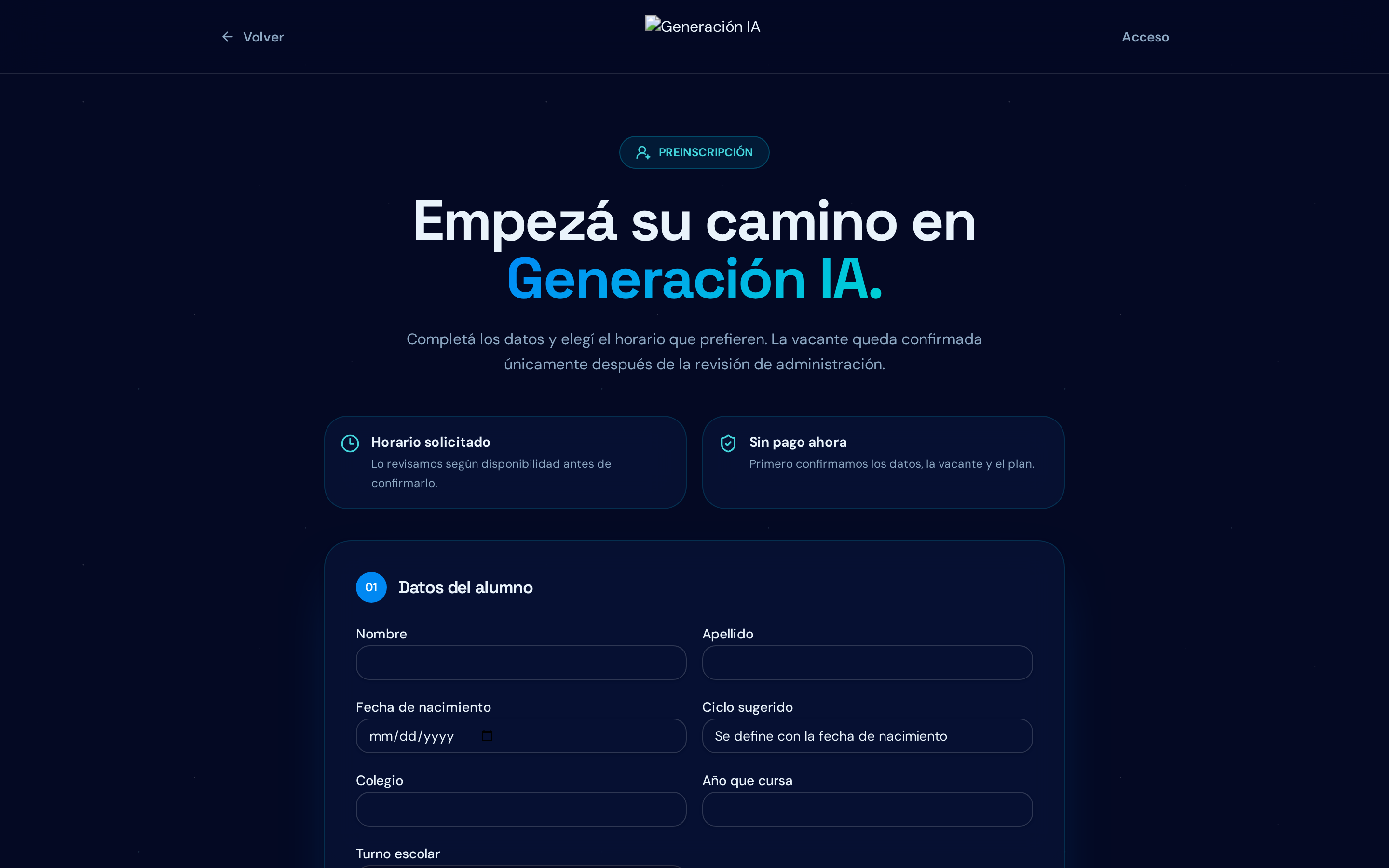 Inscripción online